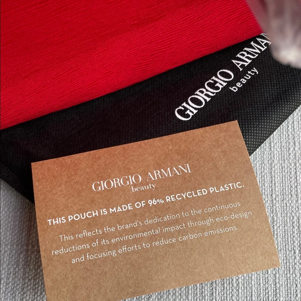Giorgio Armani Red Zip Cosmetic Pouch clutch